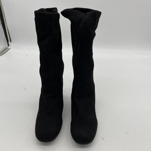 S Women Closed Round Toe Mid Calf Boot with Chunky Heels - Picture 1 of 11